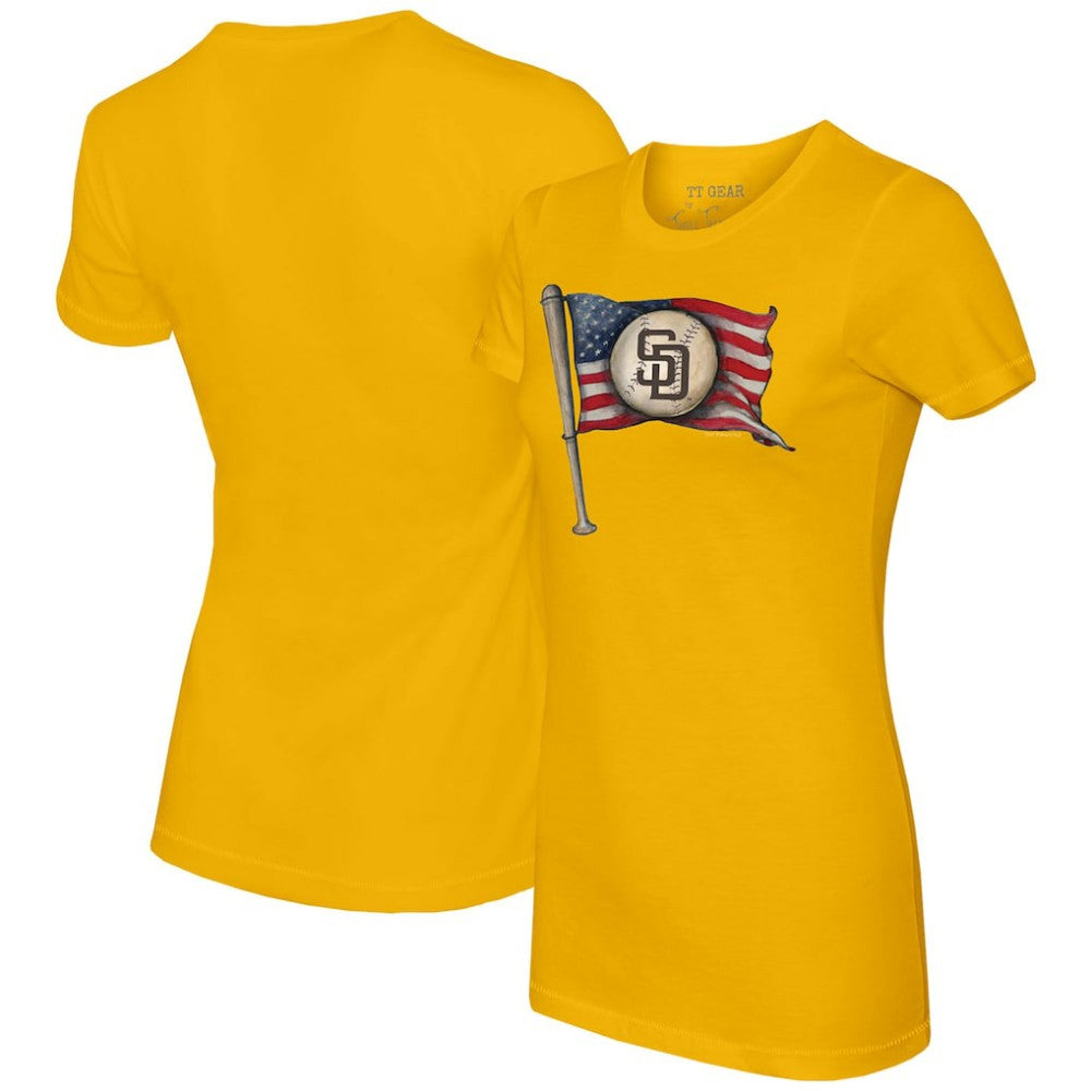 San Diego Padres Tiny Turnip Women's Baseball Flag T-Shirt - MLB
