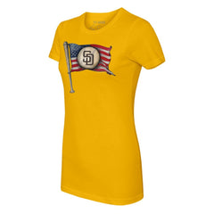 San Diego Padres Tiny Turnip Women's Baseball Flag T-Shirt - MLB