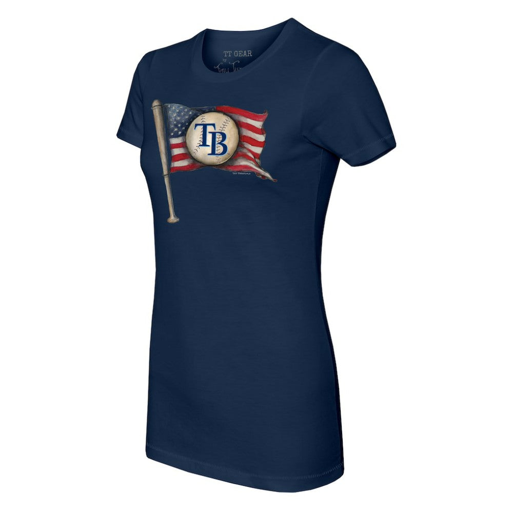 Tampa Bay Rays Tiny Turnip Women's Baseball Flag T-Shirt - MLB