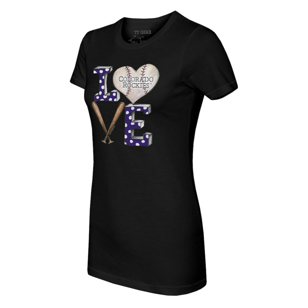 Colorado Rockies Tiny Turnip Women's Baseball Love T-Shirt - MLB
