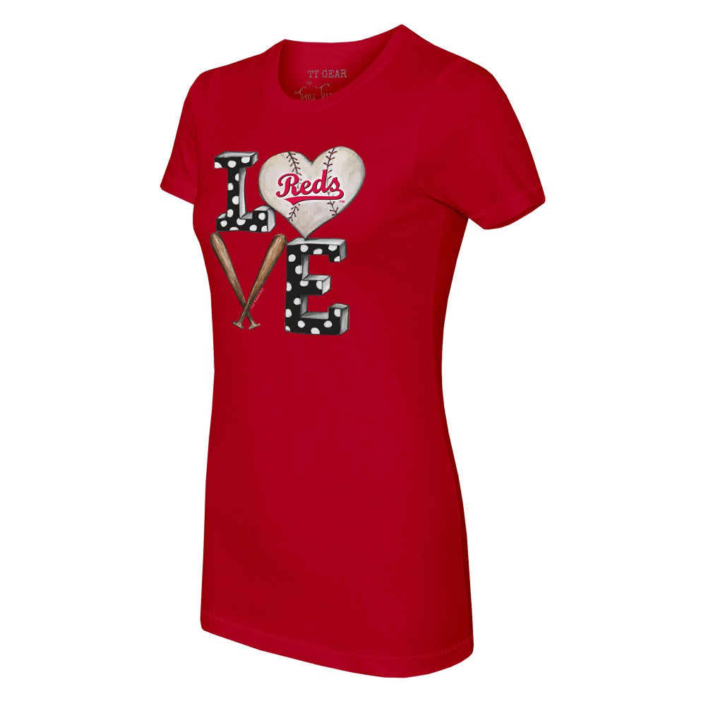 Cincinnati Reds Tiny Turnip Women's Baseball Love T-Shirt - MLB