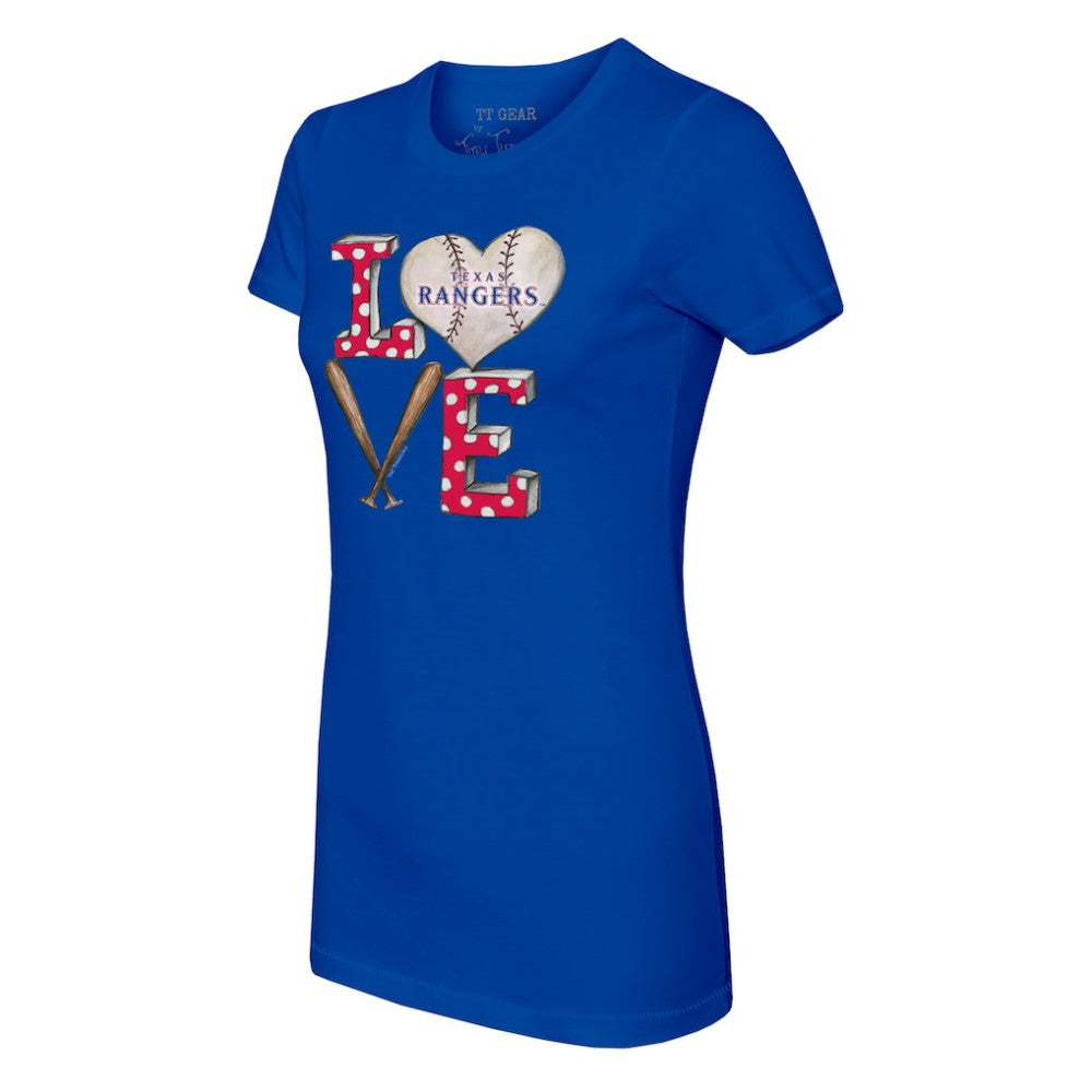 Texas Rangers Tiny Turnip Women's Baseball Love T-Shirt - MLB