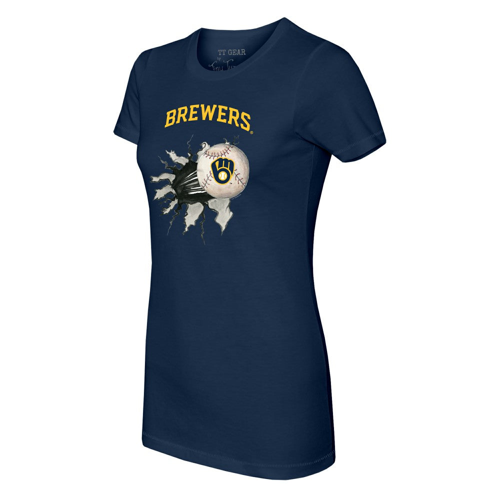 Milwaukee Brewers Tiny Turnip Women's Baseball Tear T-Shirt - MLB