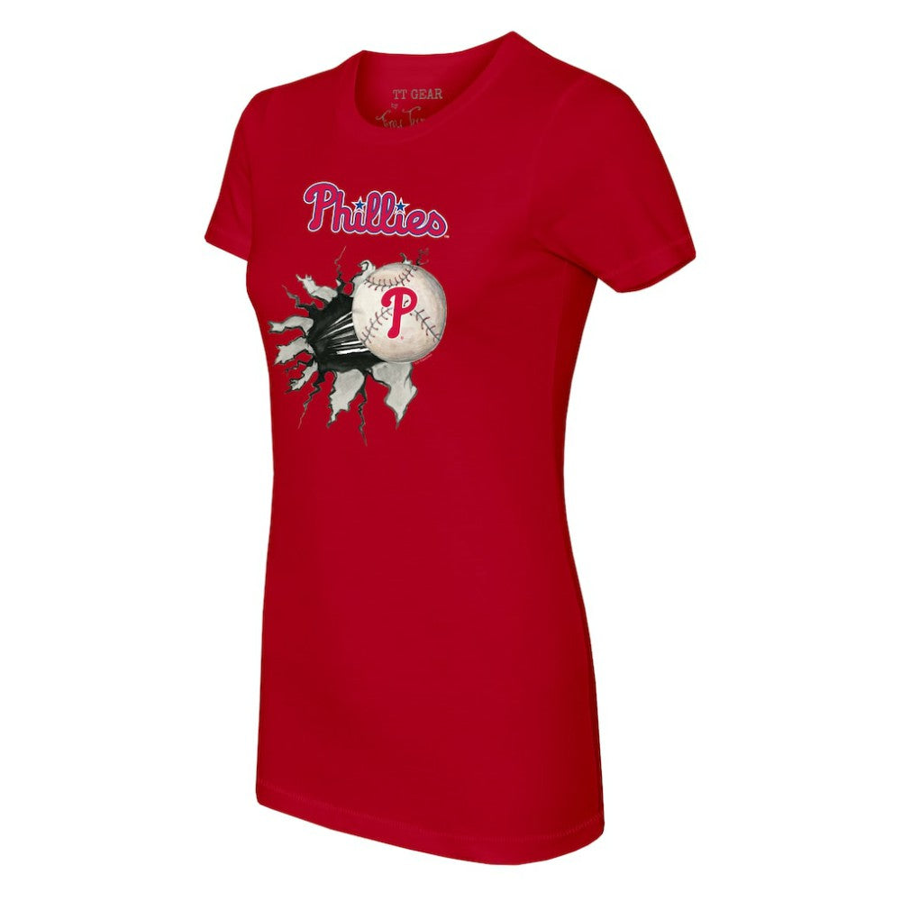 Philadelphia Phillies Tiny Turnip Women's Baseball Tear T-Shirt - MLB