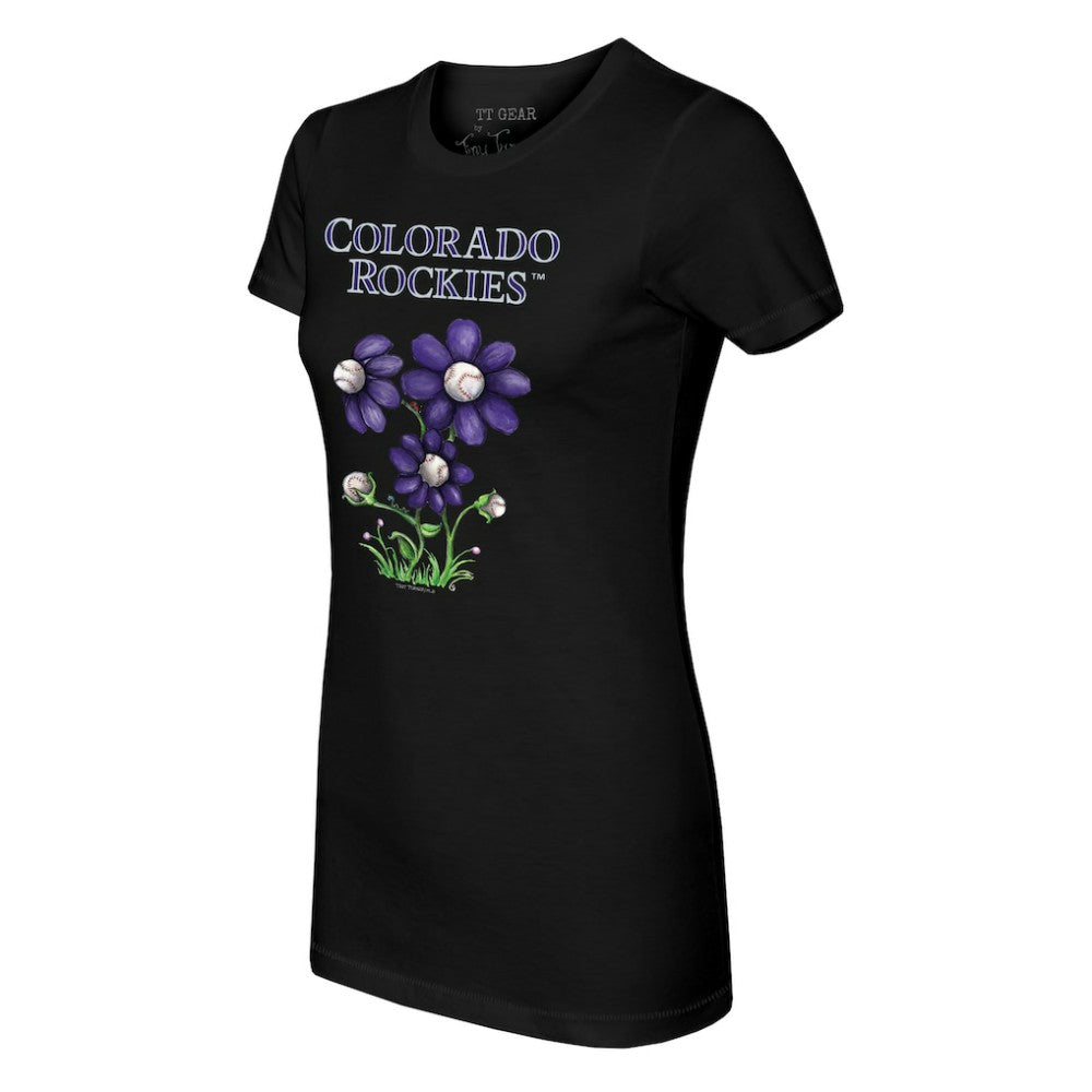 Colorado Rockies Tiny Turnip Women's Blooming Baseballs T-Shirt - MLB