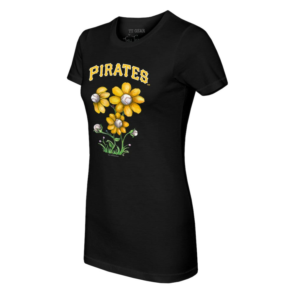 Pittsburgh Pirates Tiny Turnip Women's Blooming Baseballs T-Shirt - MLB