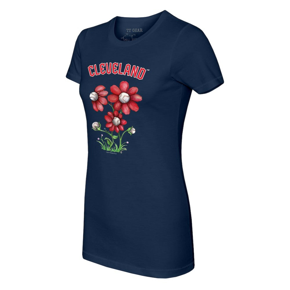 Cleveland Guardians Tiny Turnip Women's Blooming Baseballs T-Shirt - MLB