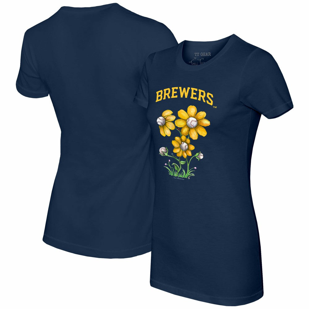 Milwaukee Brewers Tiny Turnip Women's Blooming Baseballs T-Shirt - MLB