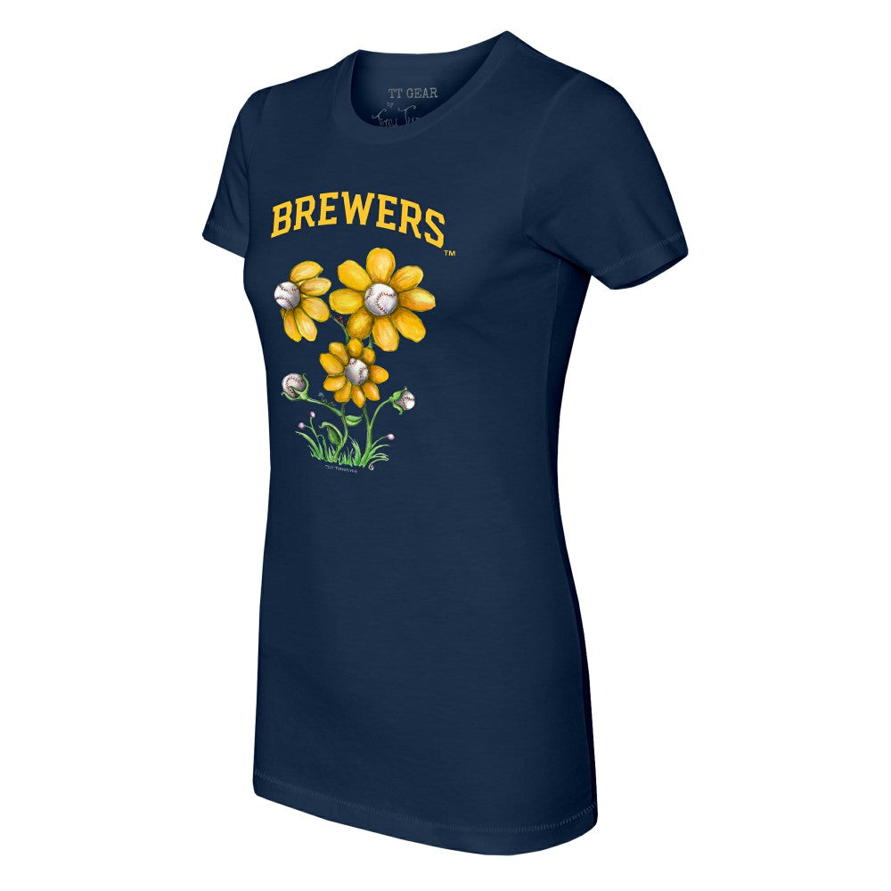 Milwaukee Brewers Tiny Turnip Women's Blooming Baseballs T-Shirt - MLB