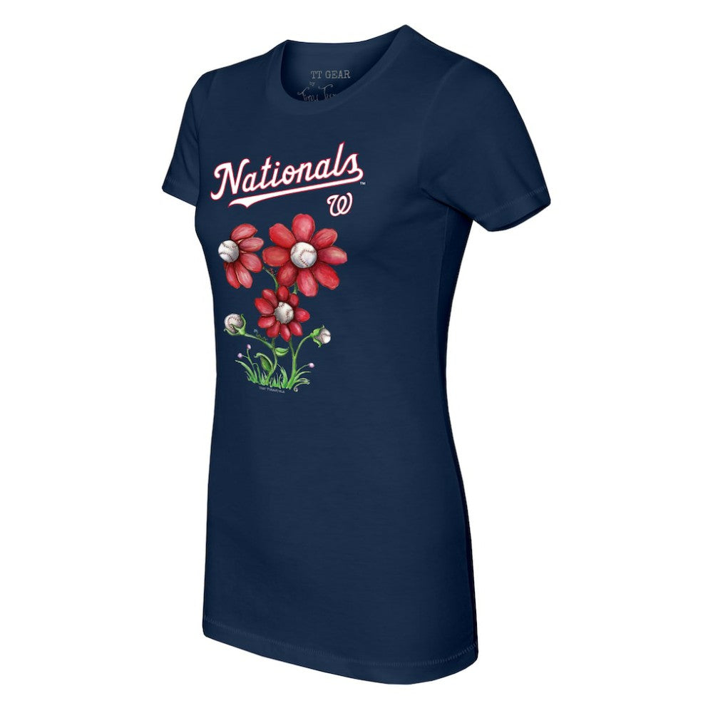 Washington Nationals Tiny Turnip Women's Blooming Baseballs T-Shirt - MLB
