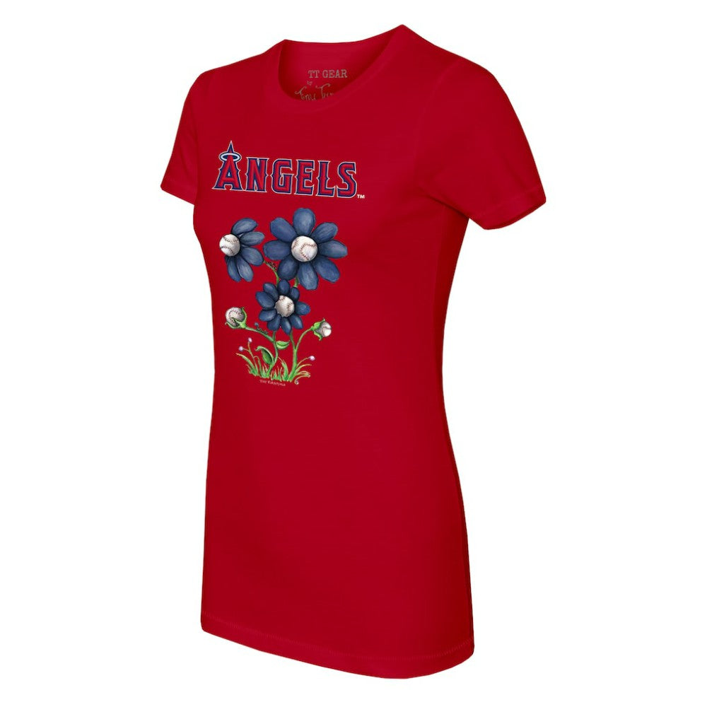 Los Angeles Angels Tiny Turnip Women's Blooming Baseballs T-Shirt - MLB