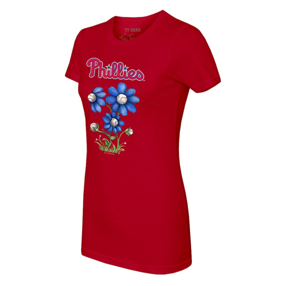 Philadelphia Phillies Tiny Turnip Women's Blooming Baseballs T-Shirt - MLB