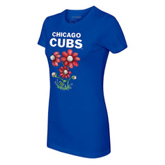 Chicago Cubs Tiny Turnip Women's Blooming Baseballs T-Shirt - MLB