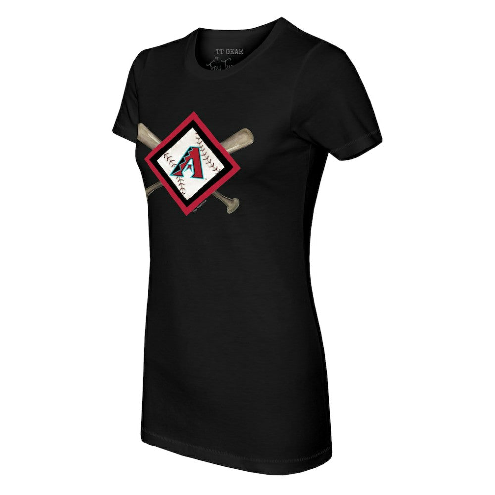 Arizona Diamondbacks Tiny Turnip Women's Diamond Cross Bats T-Shirt - MLB
