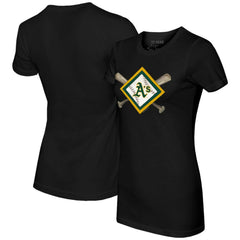 Athletics Tiny Turnip Women's Diamond Cross Bats T-Shirt - MLB