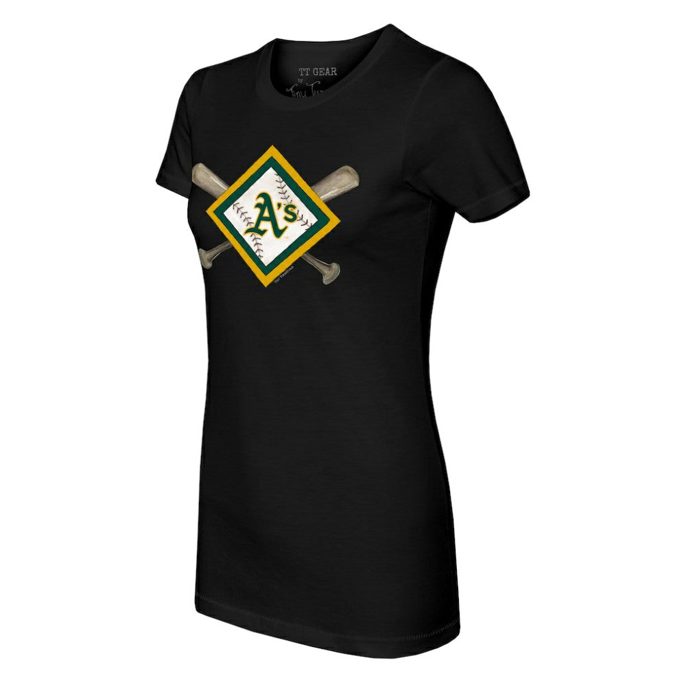 Athletics Tiny Turnip Women's Diamond Cross Bats T-Shirt - MLB