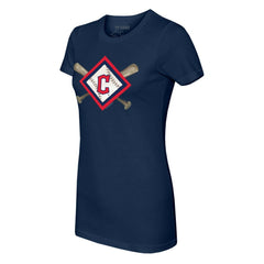 Cleveland Guardians Tiny Turnip Women's Diamond Cross Bats T-Shirt - MLB
