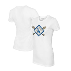 Los Angeles Dodgers Tiny Turnip Women's Diamond Cross Bats T-Shirt - MLB