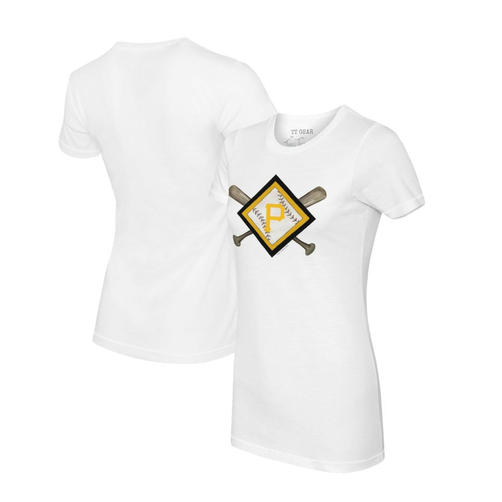 Pittsburgh Pirates Tiny Turnip Women's Diamond Cross Bats T-Shirt - MLB