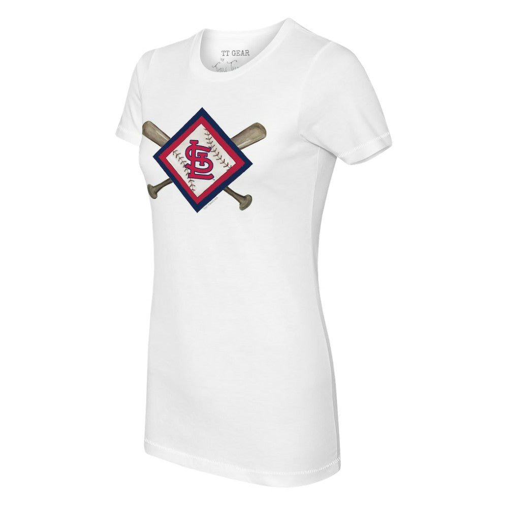 St. Louis Cardinals Tiny Turnip Women's Diamond Cross Bats T-Shirt - MLB