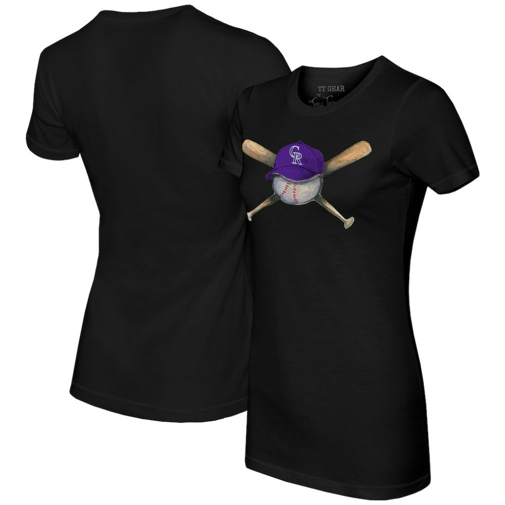 Colorado Rockies Tiny Turnip Women's Hat Crossbats T-Shirt - MLB