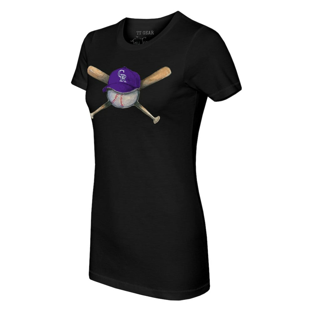 Colorado Rockies Tiny Turnip Women's Hat Crossbats T-Shirt - MLB