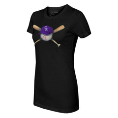 Colorado Rockies Tiny Turnip Women's Hat Crossbats T-Shirt - MLB