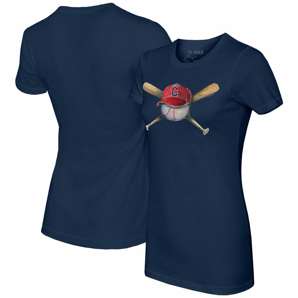Cleveland Guardians Tiny Turnip Women's Hat Crossbats T-Shirt - MLB