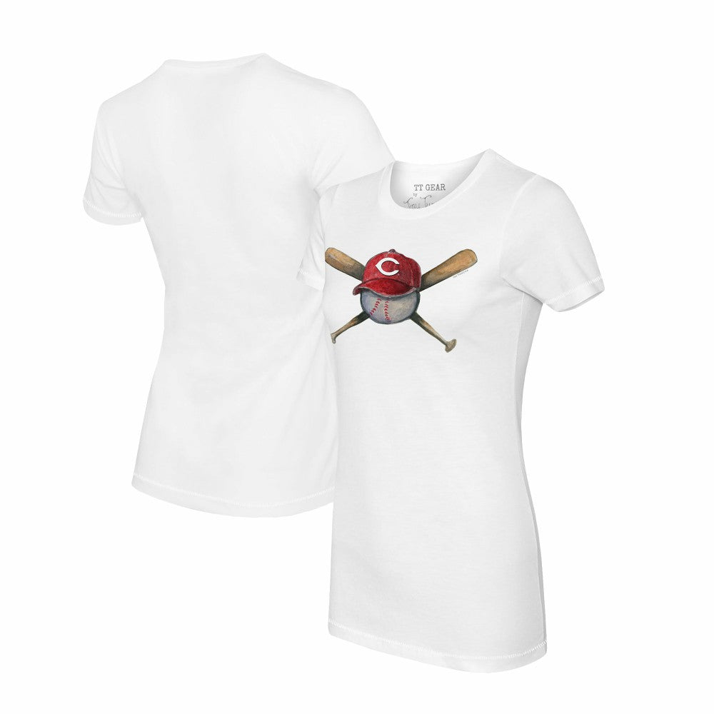 Cincinnati Reds Tiny Turnip Women's Hat Crossbats T-Shirt - MLB
