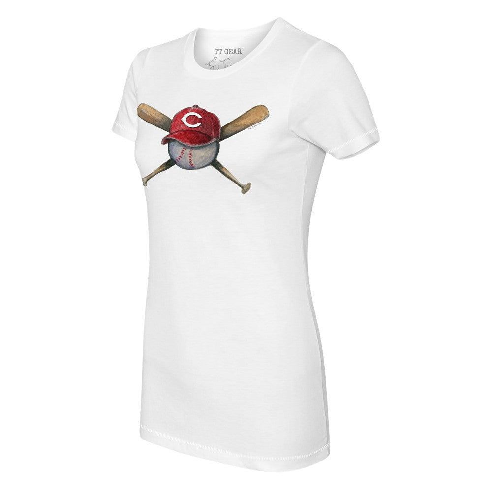 Cincinnati Reds Tiny Turnip Women's Hat Crossbats T-Shirt - MLB