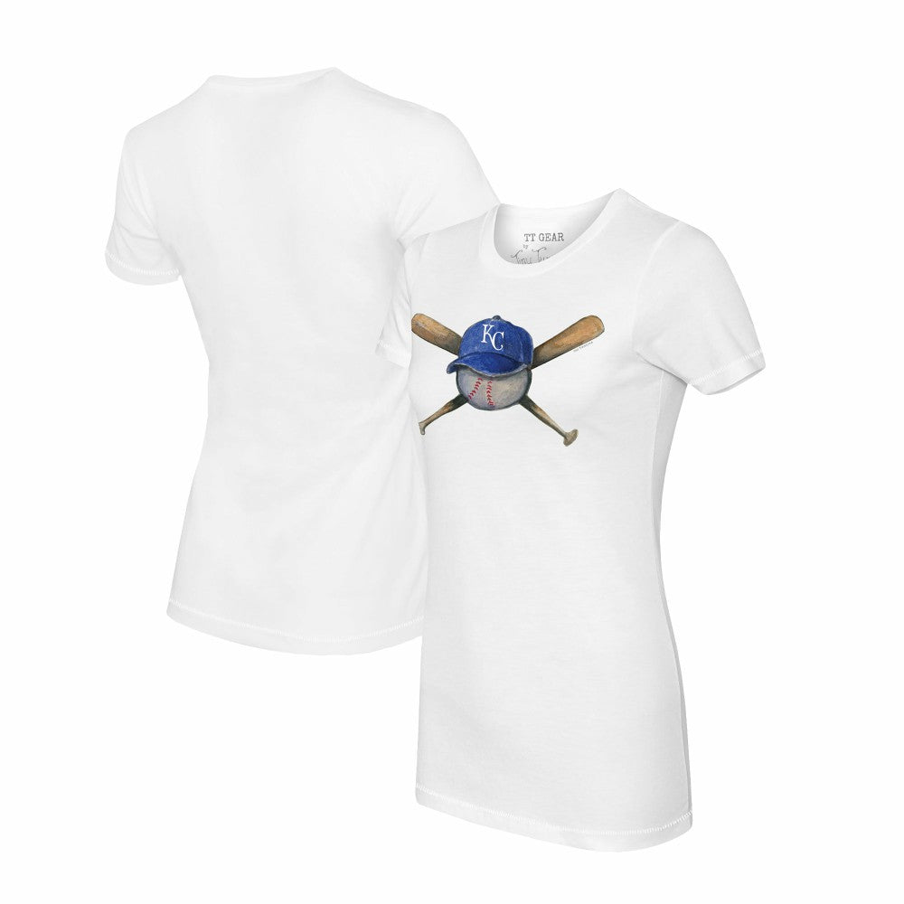 Kansas City Royals Tiny Turnip Women's Hat Crossbats T-Shirt - MLB