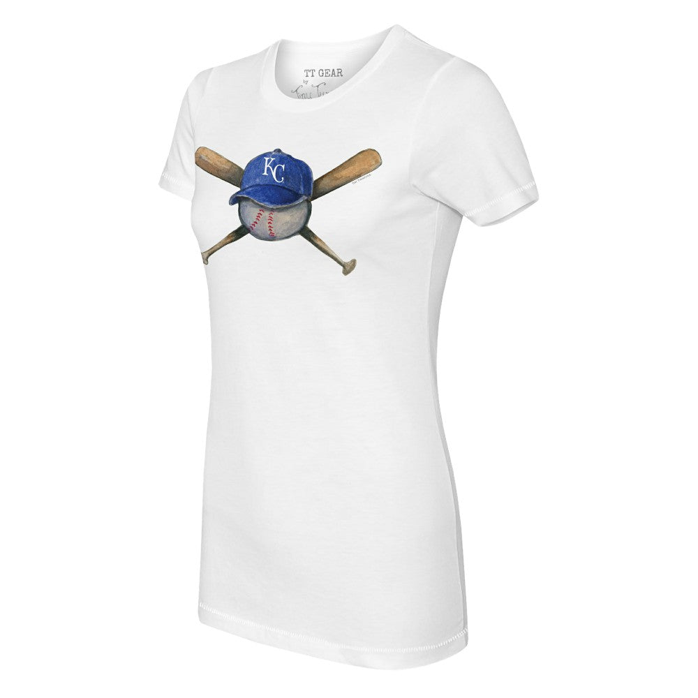 Kansas City Royals Tiny Turnip Women's Hat Crossbats T-Shirt - MLB