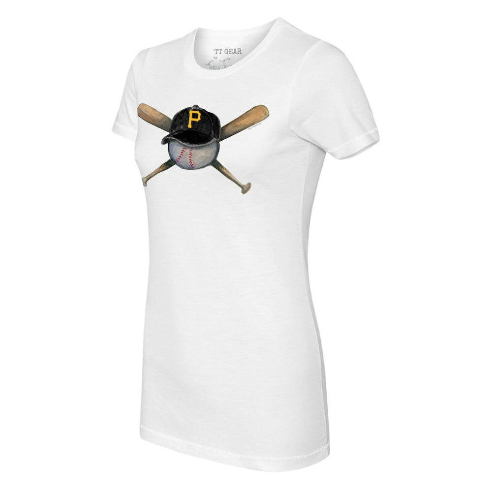 Pittsburgh Pirates Tiny Turnip Women's Hat Crossbats T-Shirt - MLB