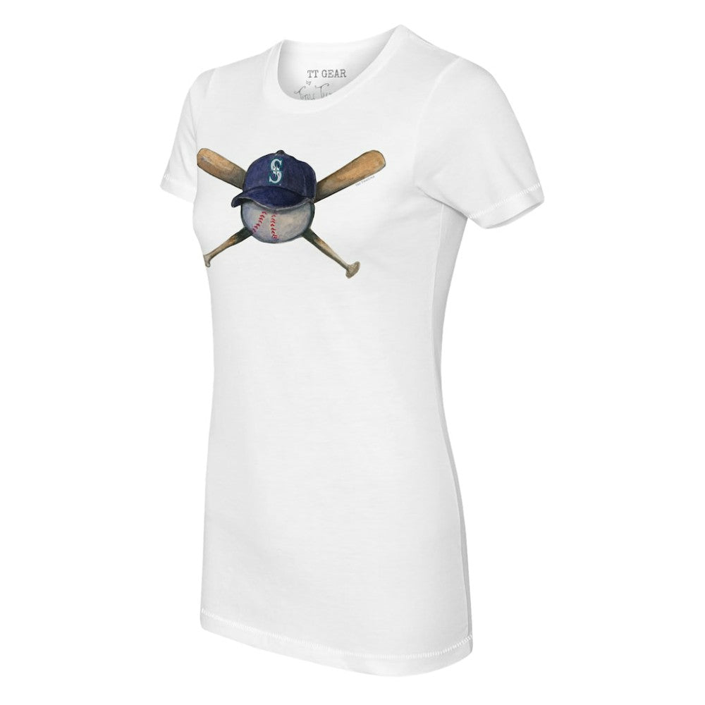 Seattle Mariners Tiny Turnip Women's Hat Crossbats T-Shirt - MLB