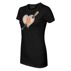 San Francisco Giants Tiny Turnip Women's Heart Bat T-Shirt - MLB