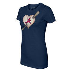Atlanta Braves Tiny Turnip Women's Heart Bat T-Shirt - MLB