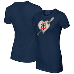 Minnesota Twins Tiny Turnip Women's Heart Bat T-Shirt - MLB