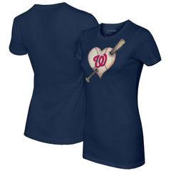 Washington Nationals Tiny Turnip Women's Heart Bat T-Shirt - MLB