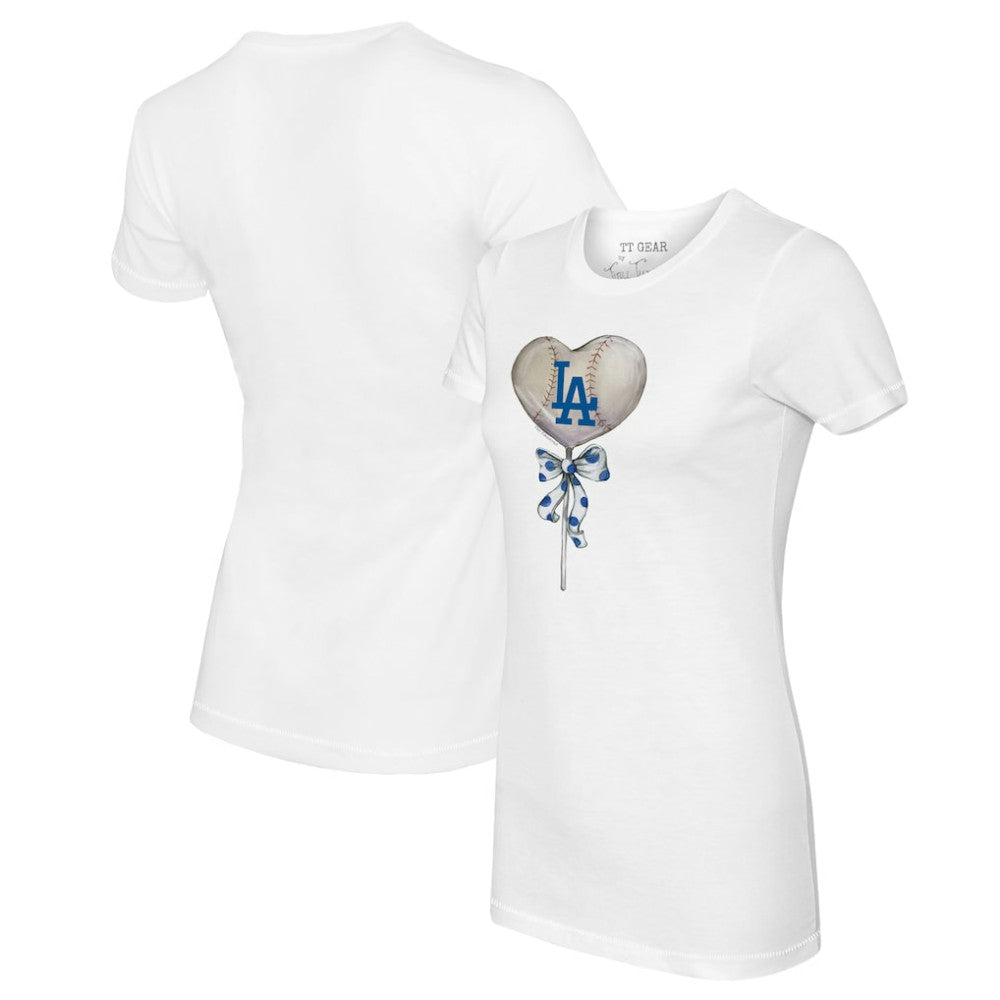 Los Angeles Dodgers Tiny Turnip Women's Heart Lolly T-Shirt - MLB