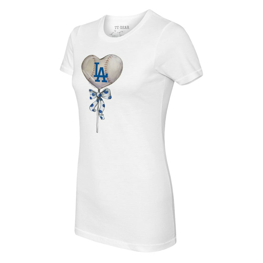 Los Angeles Dodgers Tiny Turnip Women's Heart Lolly T-Shirt - MLB
