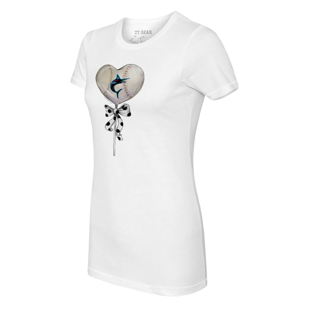 Miami Marlins Tiny Turnip Women's Heart Lolly T-Shirt - MLB