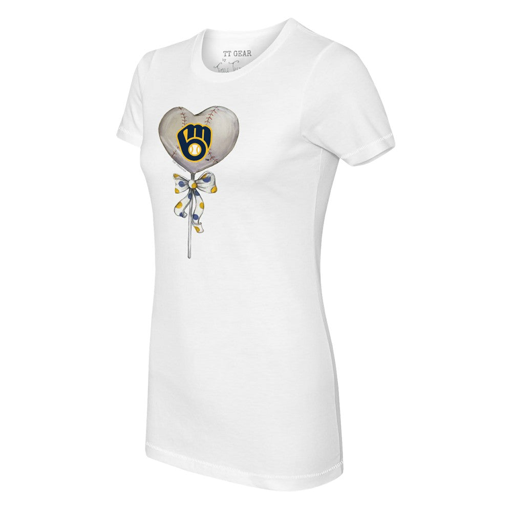 Milwaukee Brewers Tiny Turnip Women's Heart Lolly T-Shirt - MLB