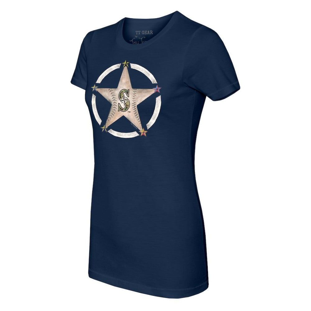 Seattle Mariners Tiny Turnip Women's Military Star T-Shirt - MLB