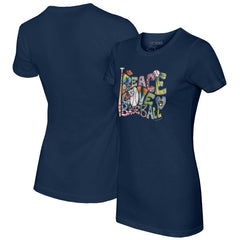 Milwaukee Brewers Tiny Turnip Women's Peace Love Baseball Fitted T-Shirt - MLB