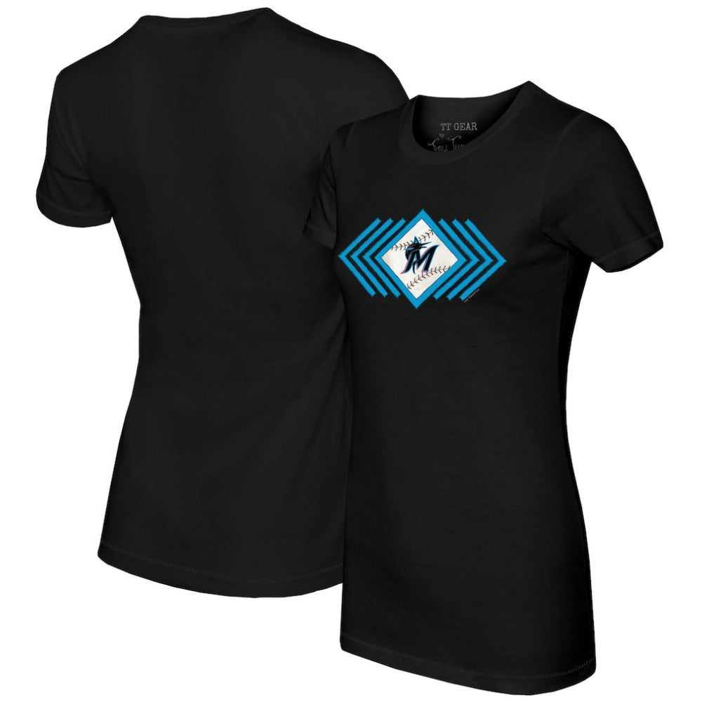 Miami Marlins Tiny Turnip Women's Prism Arrows T-Shirt - MLB