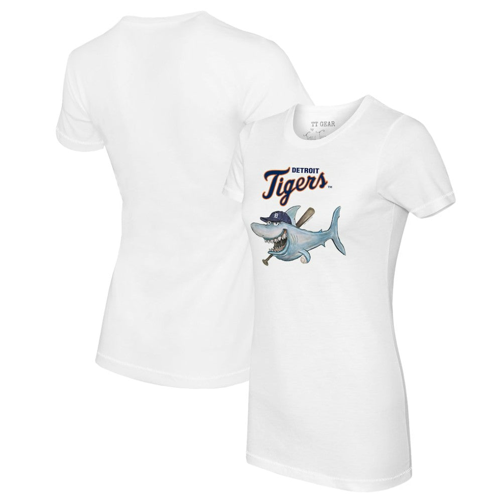 Detroit Tigers Tiny Turnip Women's Shark Logo T-Shirt - MLB