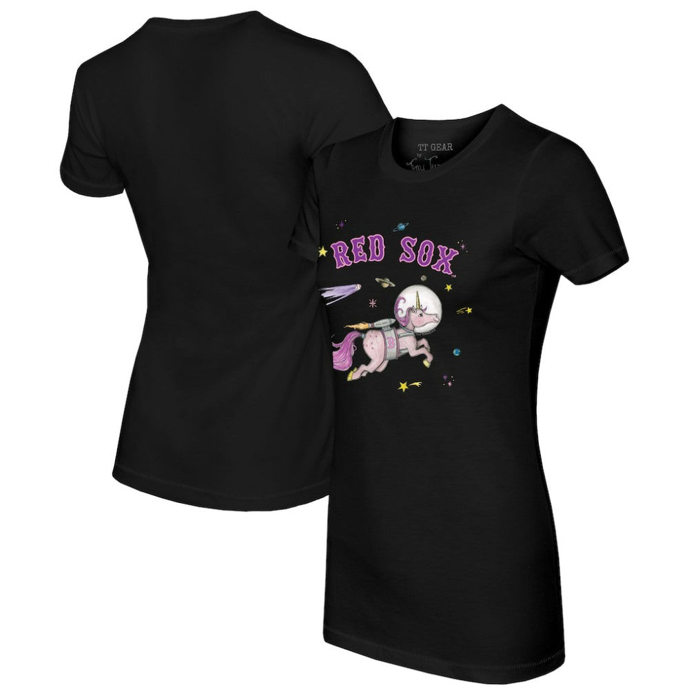 Boston Red Sox Tiny Turnip Women's Space Unicorn T-Shirt - MLB