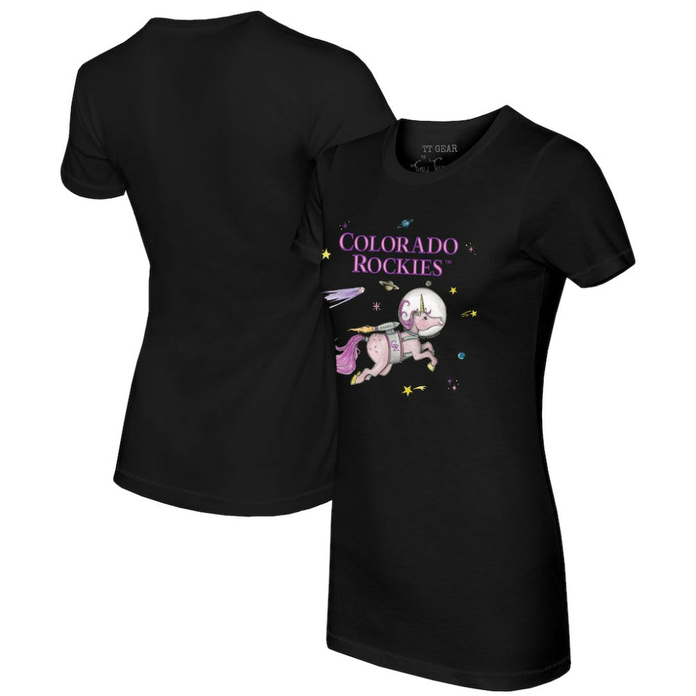 Colorado Rockies Tiny Turnip Women's Space Unicorn T-Shirt - MLB