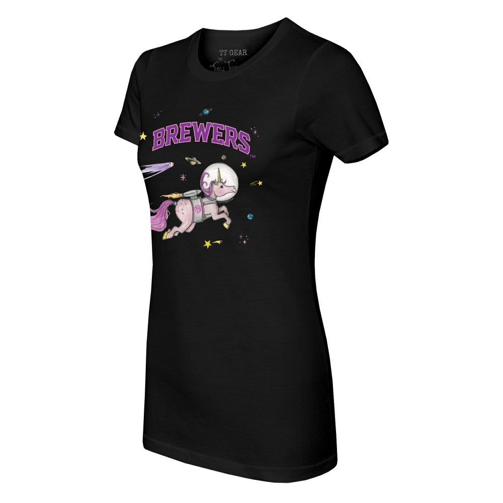 Milwaukee Brewers Tiny Turnip Women's Space Unicorn T-Shirt - MLB