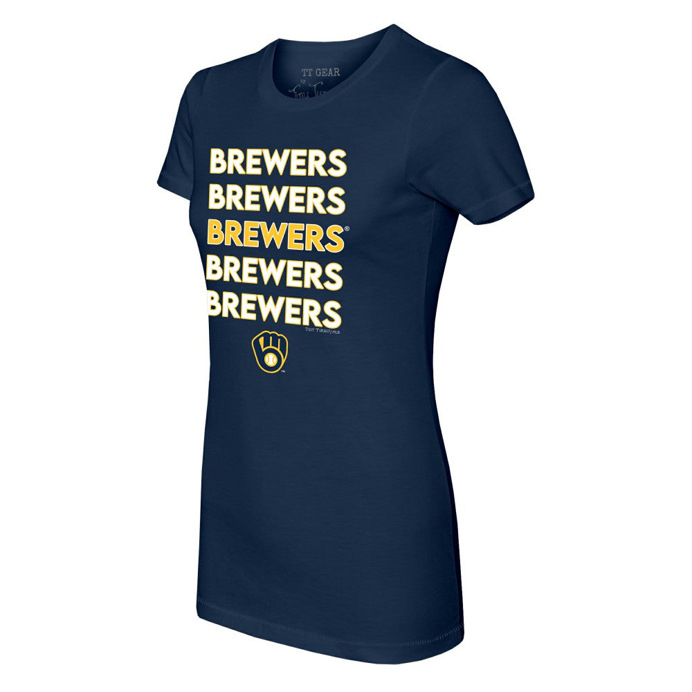Milwaukee Brewers Tiny Turnip Women's Stacked T-Shirt - MLB